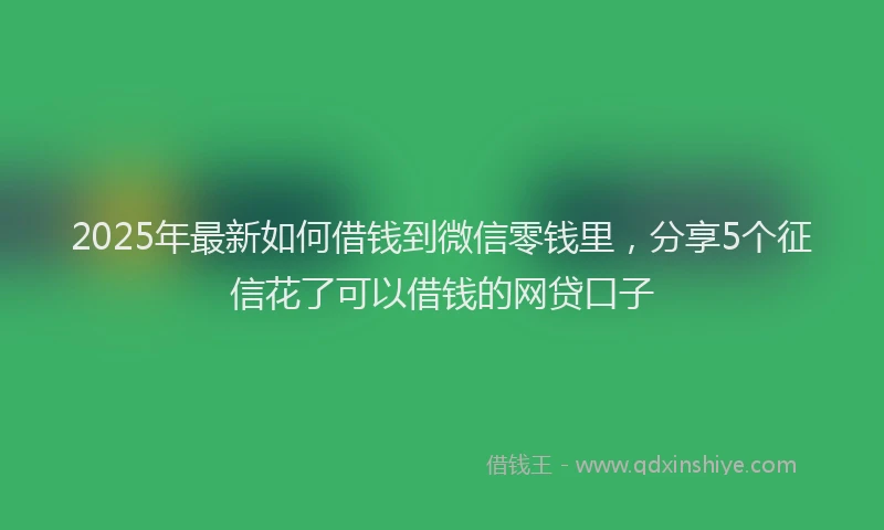 2025年最新如何借钱到微信零钱里，分享5个征信花了可以借钱的网贷口子