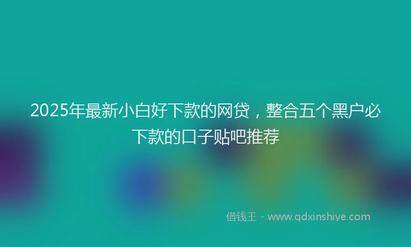2025年最新小白好下款的网贷，整合五个黑户必下款的口子贴吧推荐