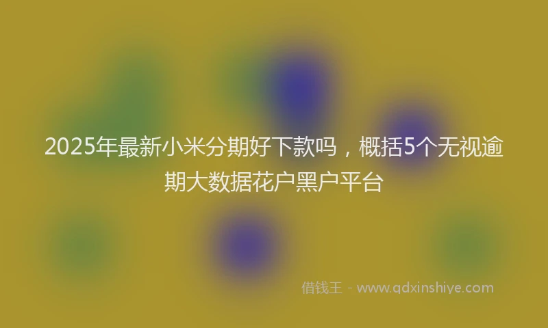 2025年最新小米分期好下款吗，概括5个无视逾期大数据花户黑户平台