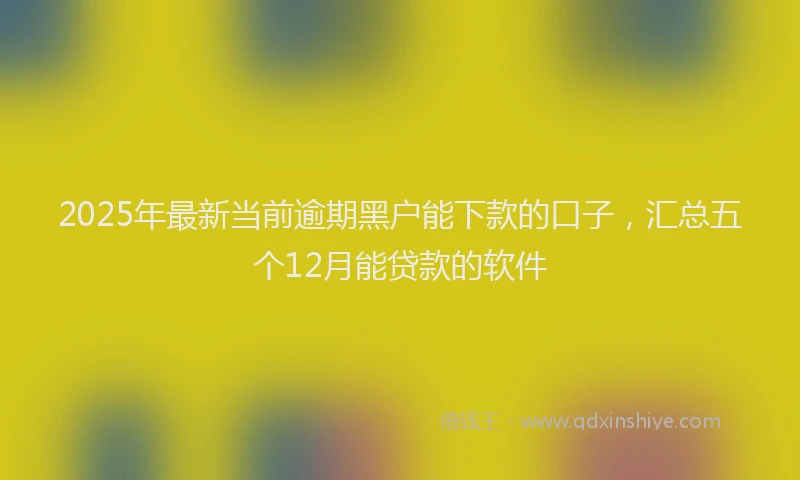 2025年最新当前逾期黑户能下款的口子，汇总五个12月能贷款的软件