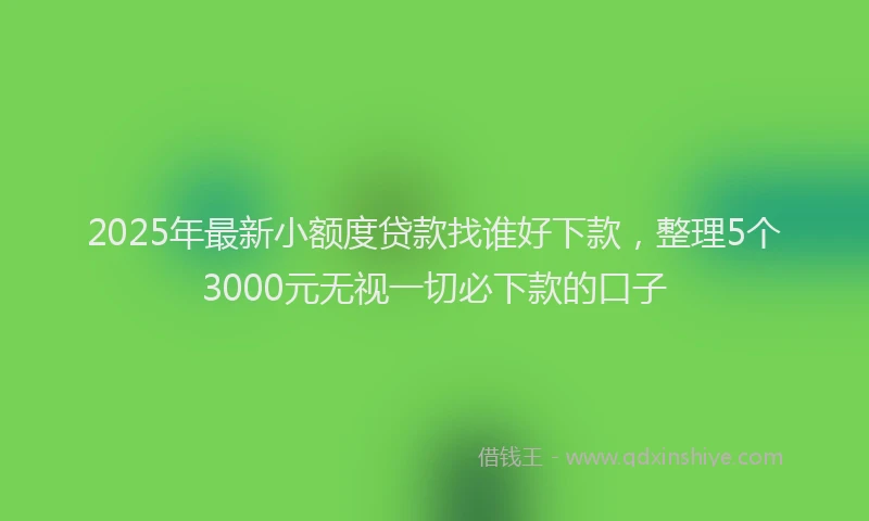 2025年最新小额度贷款找谁好下款，整理5个3000元无视一切必下款的口子