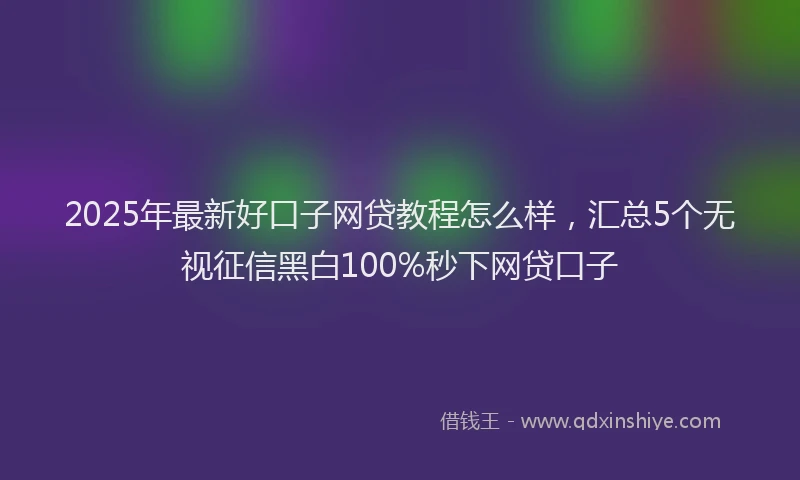 2025年最新好口子网贷教程怎么样，汇总5个无视征信黑白100%秒下网贷口子