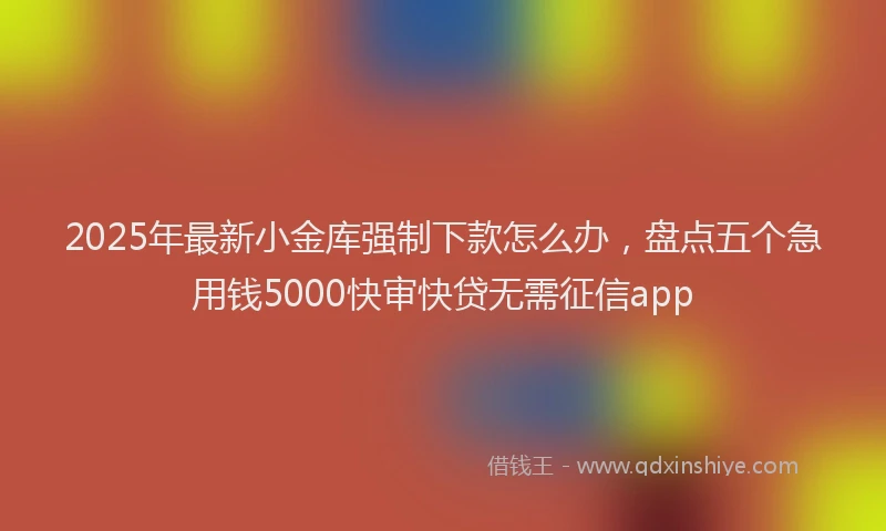 2025年最新小金库强制下款怎么办，盘点五个急用钱5000快审快贷无需征信app