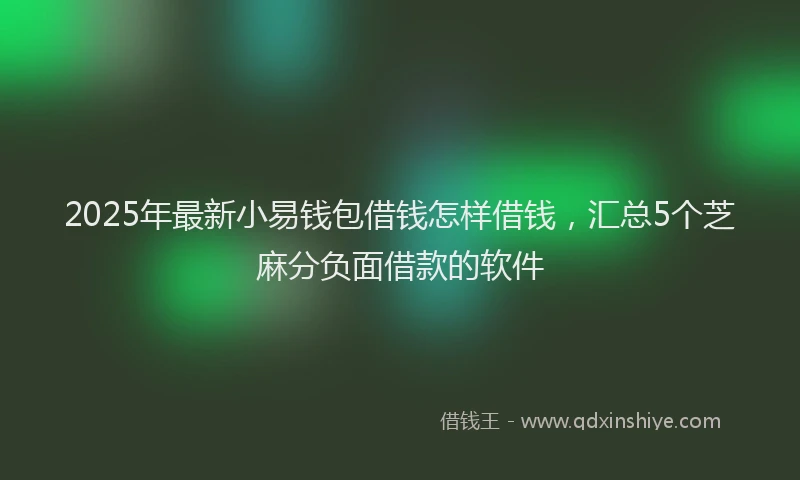 2025年最新小易钱包借钱怎样借钱，汇总5个芝麻分负面借款的软件
