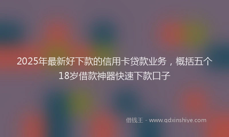 2025年最新好下款的信用卡贷款业务，概括五个18岁借款神器快速下款口子
