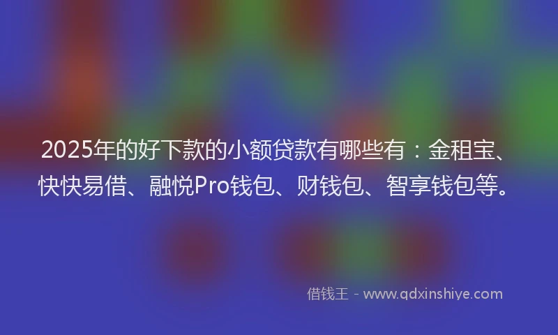 2025年的好下款的小额贷款有哪些有：金租宝、快快易借、融悦Pro钱包、财钱包、智享钱包等。