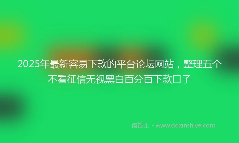 2025年最新容易下款的平台论坛网站，整理五个不看征信无视黑白百分百下款口子