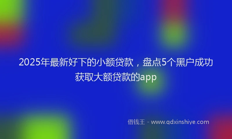 2025年最新好下的小额贷款，盘点5个黑户成功获取大额贷款的app