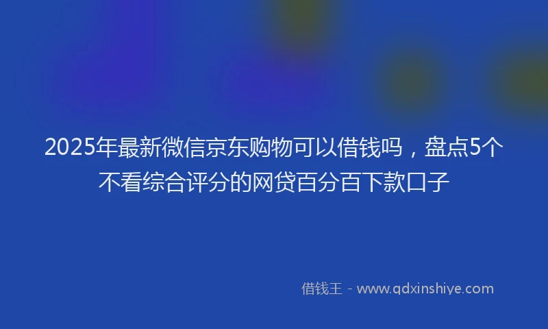 2025年最新微信京东购物可以借钱吗，盘点5个不看综合评分的网贷百分百下款口子