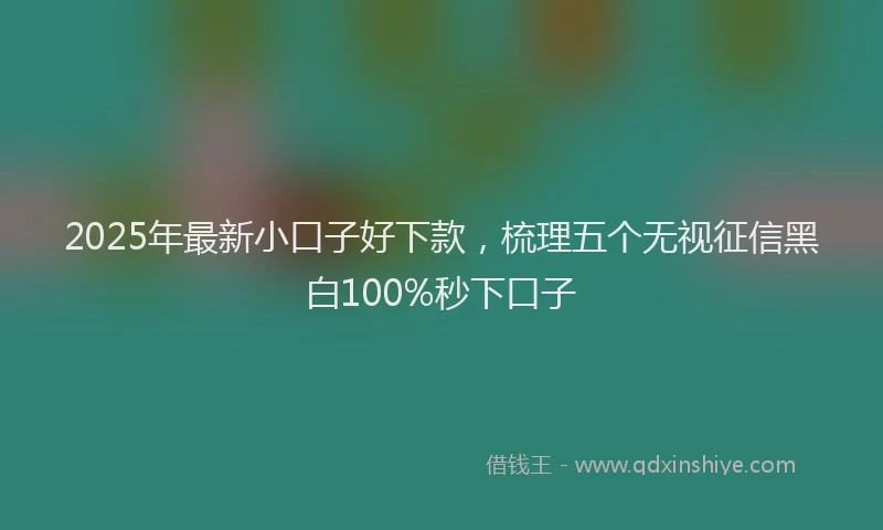 2025年最新小口子好下款，梳理五个无视征信黑白100%秒下口子