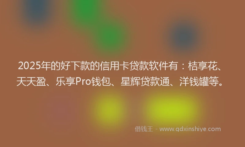 2025年的好下款的信用卡贷款软件有：桔享花、天天盈、乐享Pro钱包、星辉贷款通、洋钱罐等。