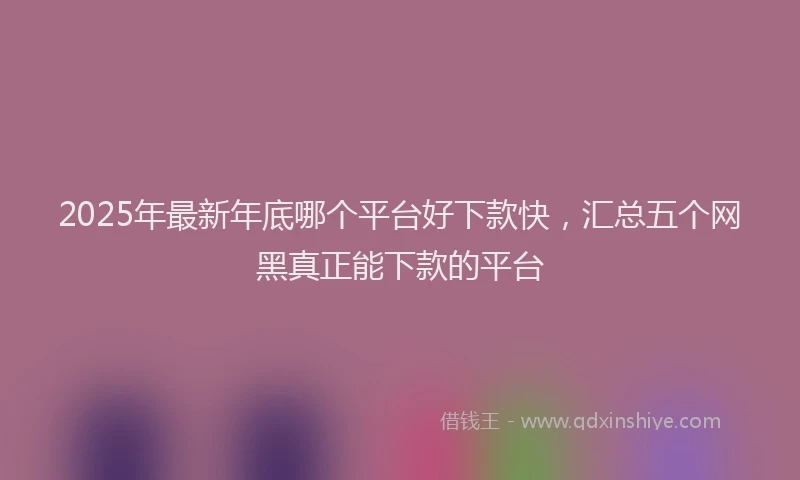 2025年最新年底哪个平台好下款快，汇总五个网黑真正能下款的平台