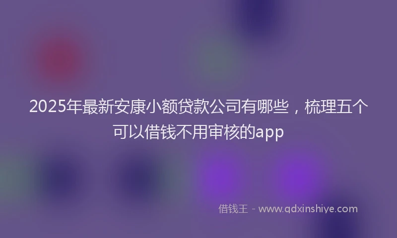 2025年最新安康小额贷款公司有哪些，梳理五个可以借钱不用审核的app