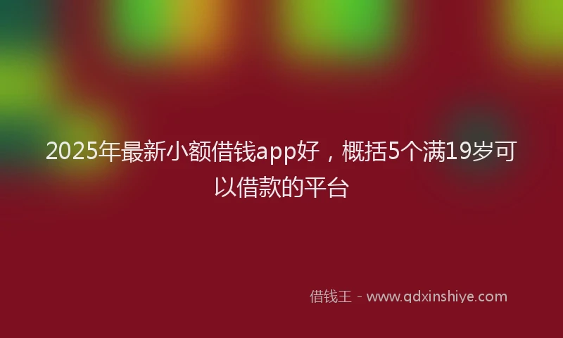 2025年最新小额借钱app好，概括5个满19岁可以借款的平台