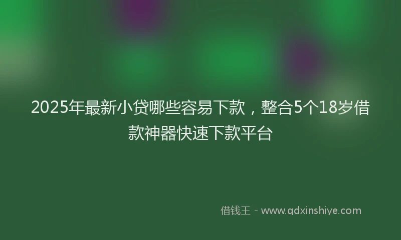 2025年最新小贷哪些容易下款，整合5个18岁借款神器快速下款平台