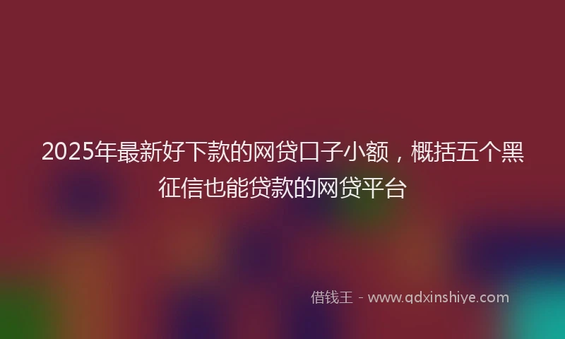 2025年最新好下款的网贷口子小额，概括五个黑征信也能贷款的网贷平台