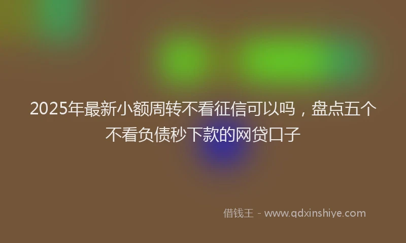 2025年最新小额周转不看征信可以吗，盘点五个不看负债秒下款的网贷口子
