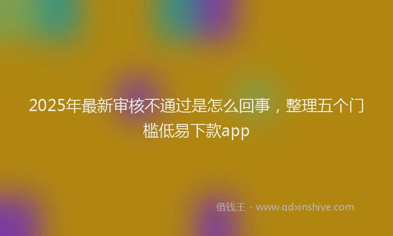 2025年最新审核不通过是怎么回事，整理五个门槛低易下款app