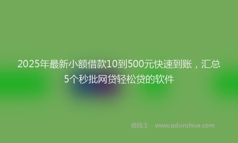 2025年最新小额借款10到500元快速到账，汇总5个秒批网贷轻松贷的软件