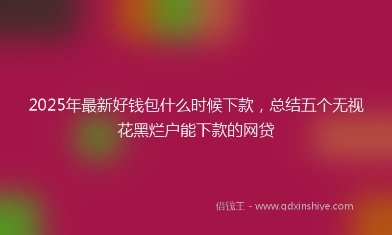 2025年最新好钱包什么时候下款，总结五个无视花黑烂户能下款的网贷