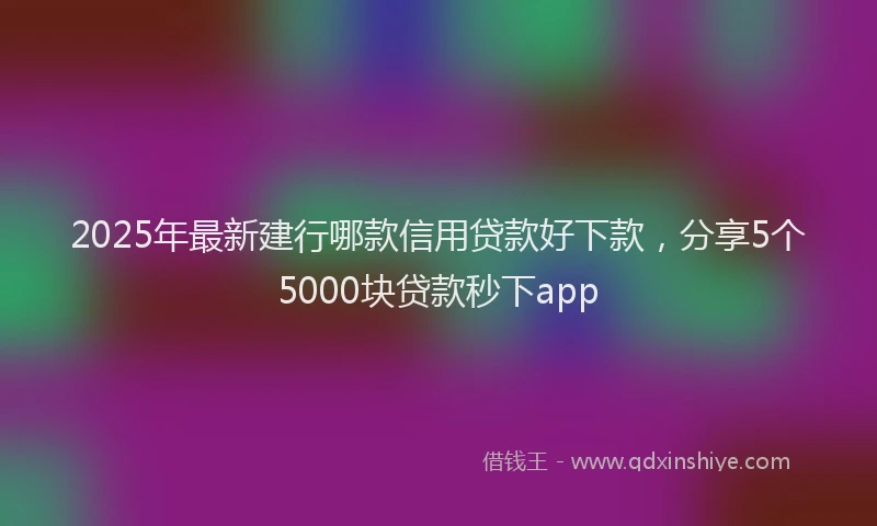 2025年最新建行哪款信用贷款好下款，分享5个5000块贷款秒下app