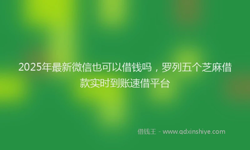2025年最新微信也可以借钱吗，罗列五个芝麻借款实时到账速借平台