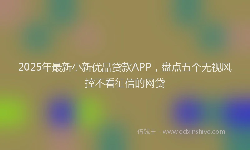 2025年最新小新优品贷款APP，盘点五个无视风控不看征信的网贷