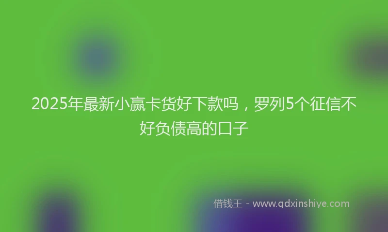 2025年最新小赢卡货好下款吗，罗列5个征信不好负债高的口子