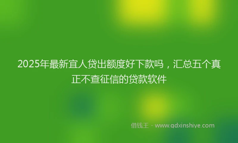 2025年最新宜人贷出额度好下款吗，汇总五个真正不查征信的贷款软件