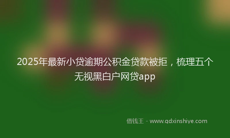 2025年最新小贷逾期公积金贷款被拒，梳理五个无视黑白户网贷app