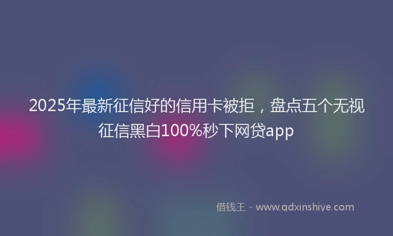 2025年最新征信好的信用卡被拒，盘点五个无视征信黑白100%秒下网贷app