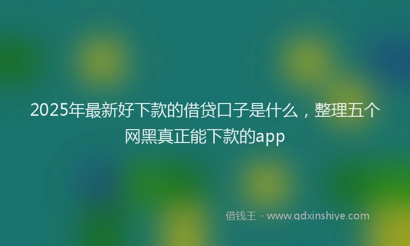 2025年最新好下款的借贷口子是什么，整理五个网黑真正能下款的app