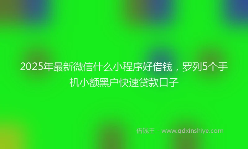 2025年最新微信什么小程序好借钱，罗列5个手机小额黑户快速贷款口子