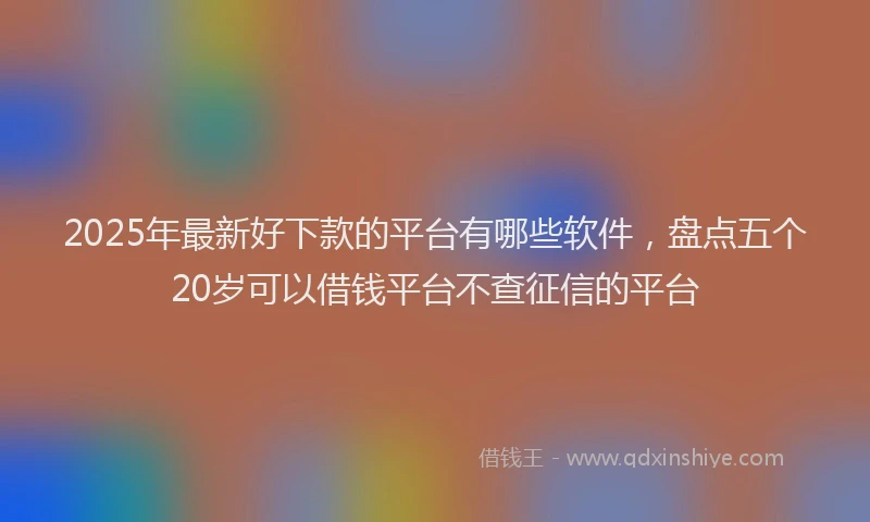 2025年最新好下款的平台有哪些软件，盘点五个20岁可以借钱平台不查征信的平台