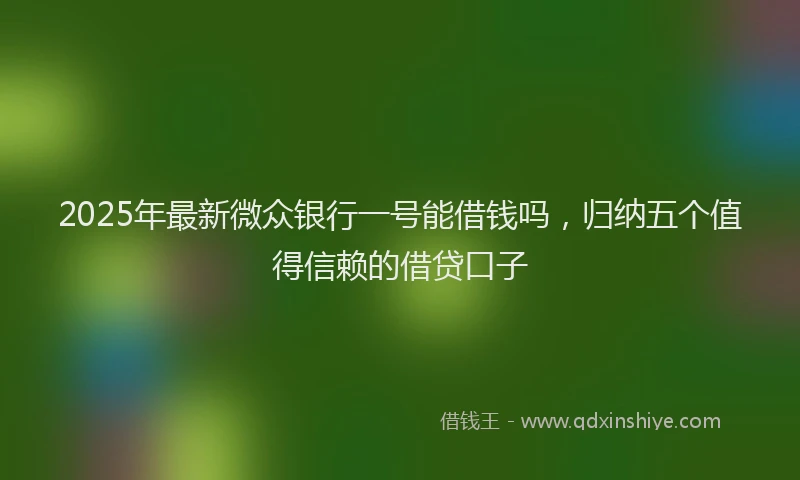 2025年最新微众银行一号能借钱吗，归纳五个值得信赖的借贷口子