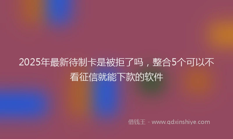 2025年最新待制卡是被拒了吗，整合5个可以不看征信就能下款的软件