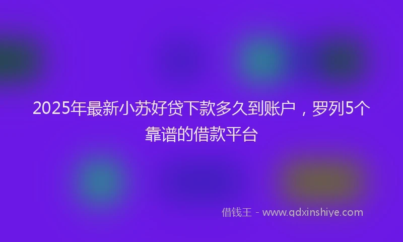 2025年最新小苏好贷下款多久到账户，罗列5个靠谱的借款平台