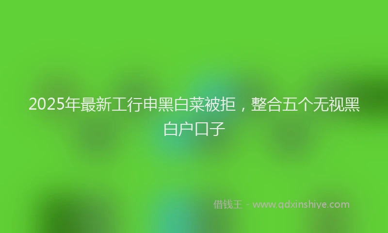 2025年最新工行申黑白菜被拒，整合五个无视黑白户口子