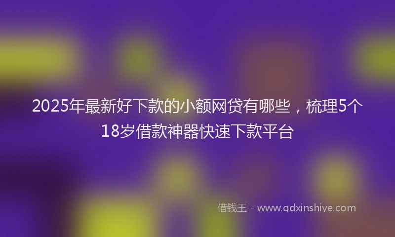 2025年最新好下款的小额网贷有哪些，梳理5个18岁借款神器快速下款平台
