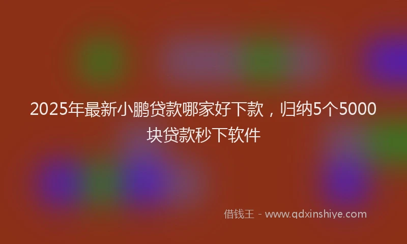 2025年最新小鹏贷款哪家好下款，归纳5个5000块贷款秒下软件