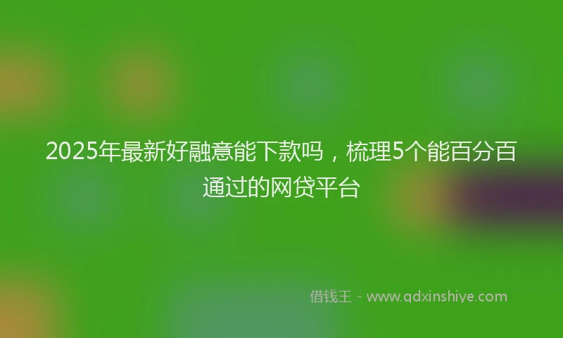 2025年最新好融意能下款吗，梳理5个能百分百通过的网贷平台