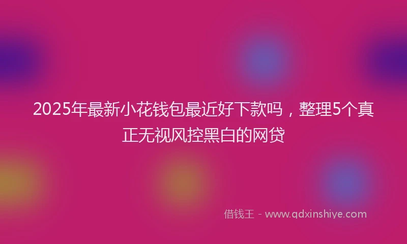 2025年最新小花钱包最近好下款吗，整理5个真正无视风控黑白的网贷
