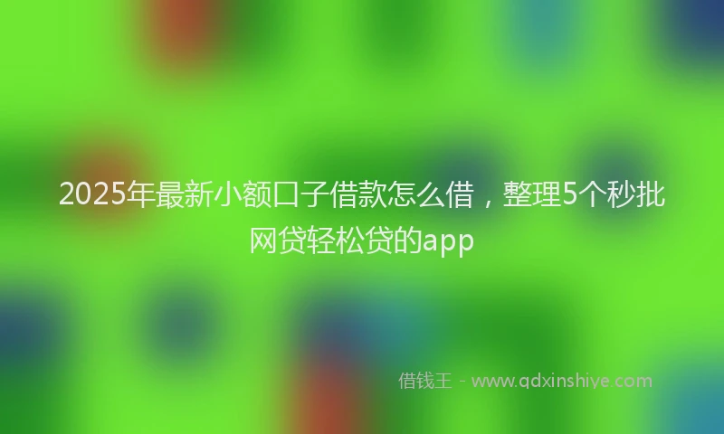 2025年最新小额口子借款怎么借，整理5个秒批网贷轻松贷的app