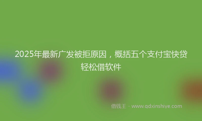 2025年最新广发被拒原因，概括五个支付宝快贷轻松借软件