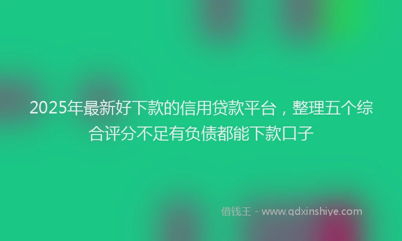 2025年最新好下款的信用贷款平台，整理五个综合评分不足有负债都能下款口子