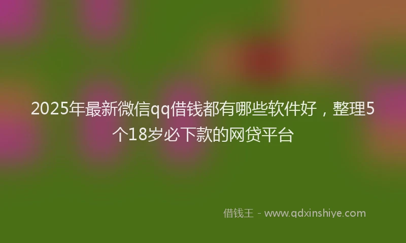 2025年最新微信qq借钱都有哪些软件好，整理5个18岁必下款的网贷平台