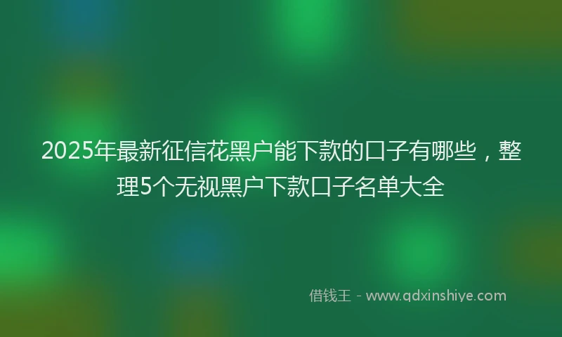 2025年最新征信花黑户能下款的口子有哪些，整理5个无视黑户下款口子名单大全