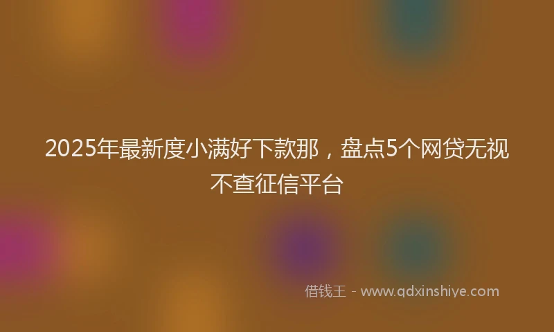 2025年最新度小满好下款那，盘点5个网贷无视不查征信平台