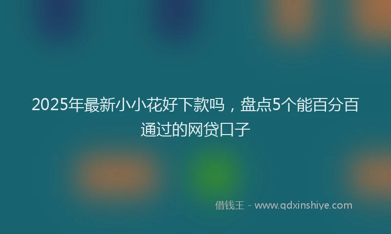 2025年最新小小花好下款吗，盘点5个能百分百通过的网贷口子