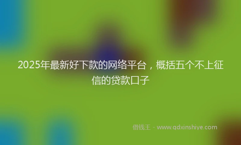 2025年最新好下款的网络平台，概括五个不上征信的贷款口子